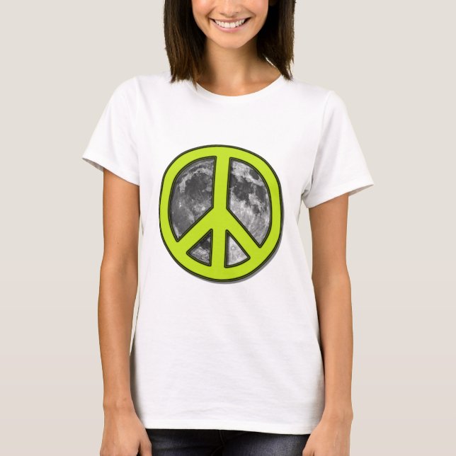 T-shirt Sinal de Paz da Lua Verde - (Frente)