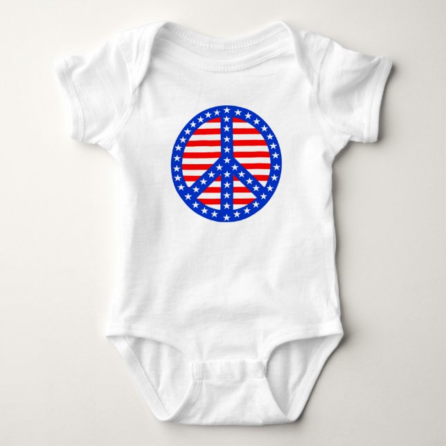 T-shirt Sinal de Paz de Estrelas e Stripes (Frente)