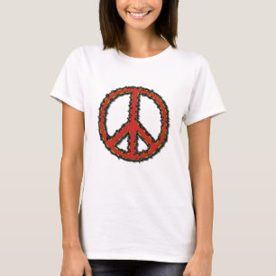 T-shirt Sinal de Paz de Zig Zag Vermelho