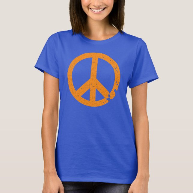 T-shirt Sinal de paz laranja danificado KRW (Frente)