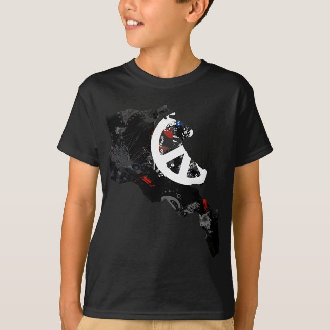 T-shirt Sinal de paz na moda de Arménia com mapa arménio (Frente)