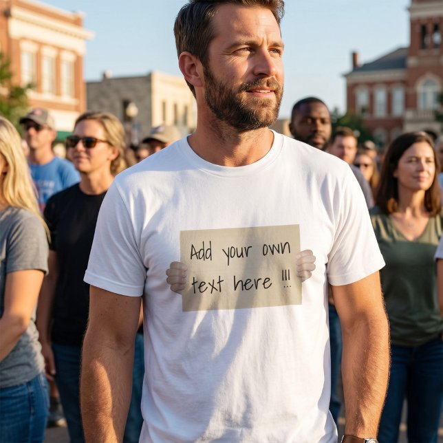T-shirt Sinal de Protesto de Papelão - Gráfico de Placar P (Criador carregado)