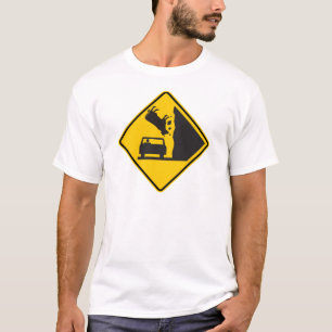 T-shirt Sinal de queda da estrada da zona da vaca