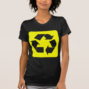 T-shirt Sinal de reciclagem - Amarelo