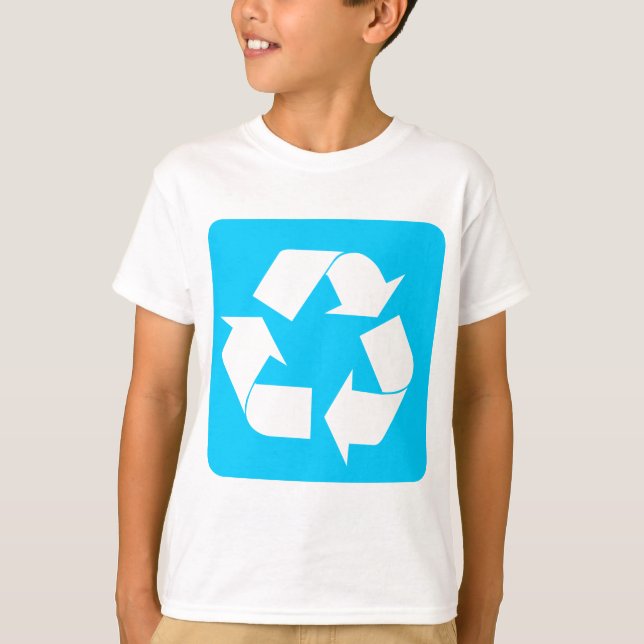 T-shirt Sinal de reciclagem - Azul-céu (Frente)