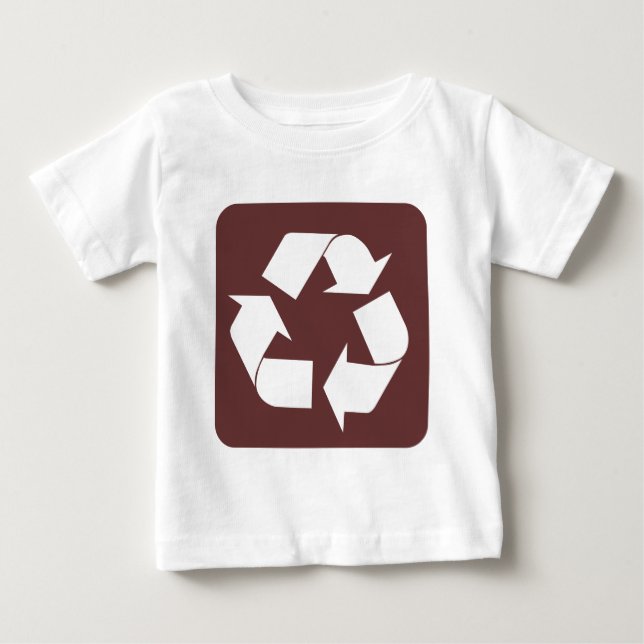 T-shirt Sinal de reciclagem - Castanho Escuro (Frente)