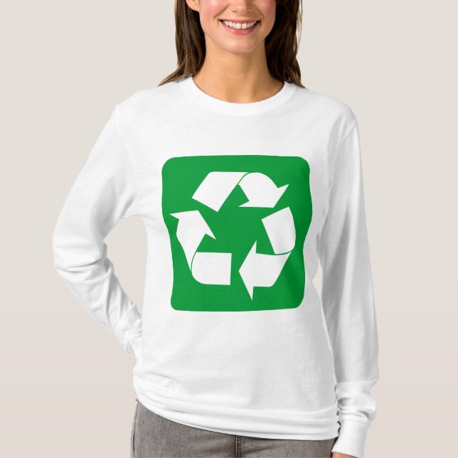T-shirt Sinal de reciclagem - Verde Grass (Frente)