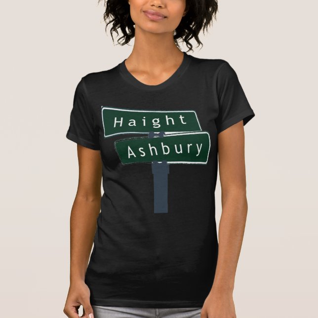 T-shirt Sinal de rua clássico de Haight Ashbury (Frente)