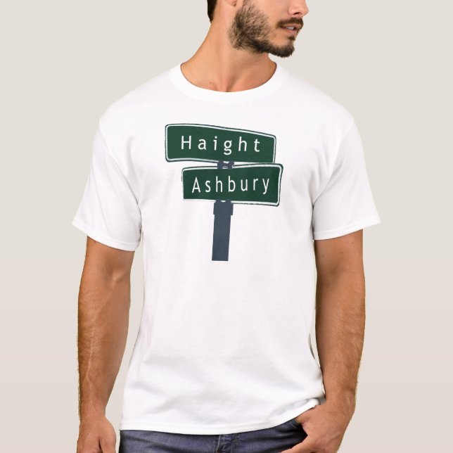 T-shirt Sinal de rua clássico de Haight Ashbury (Frente)