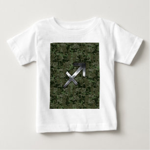 T-shirt Sinal de Silver Sagitário na Camo Digital Woodland