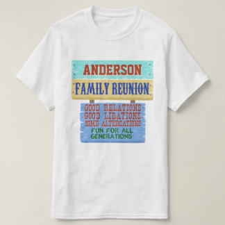 T-shirt Sinal de Sindicato da Família Funny Wooden | Nome 