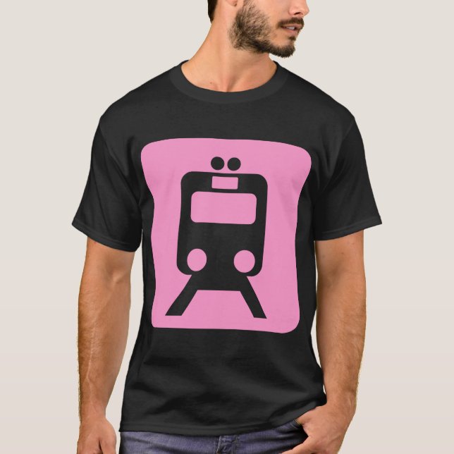 T-shirt Sinal de Trem - Rosa (Frente)