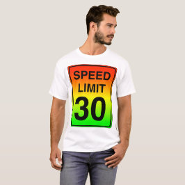 T-shirt Sinal do limite de velocidade 30 com cores do