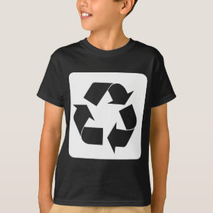 T-shirt Sinal do reciclagem - branco