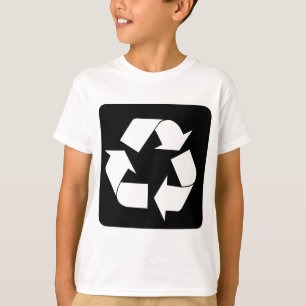 T-shirt Sinal do reciclagem - preto