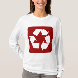 T-shirt Sinal do reciclagem - rubi