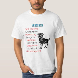 T-shirt Sinal do zodíaco do horóscopo do Aries