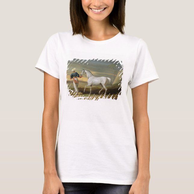 T-shirt Sinal, uma cinza árabe, com um Groom no Deserto (o (Frente)