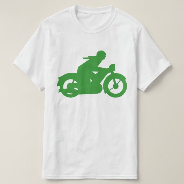 T-shirt Sinal verde de Motorbiker (Frente do Design)