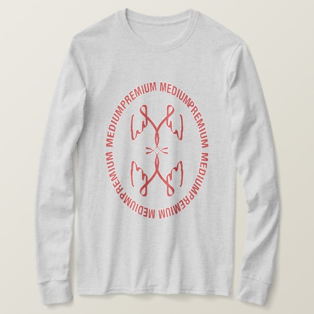 T-shirt Sinalização de Oval Médio Premium (Frente do Design)