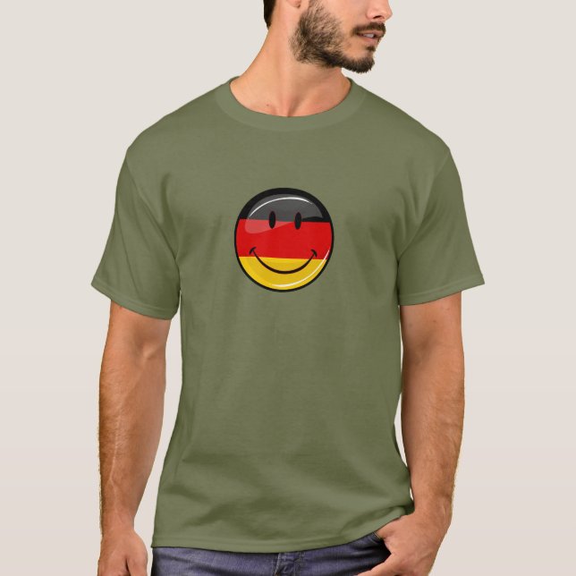 T-shirt Sinalizador alemão sorridente (Frente)