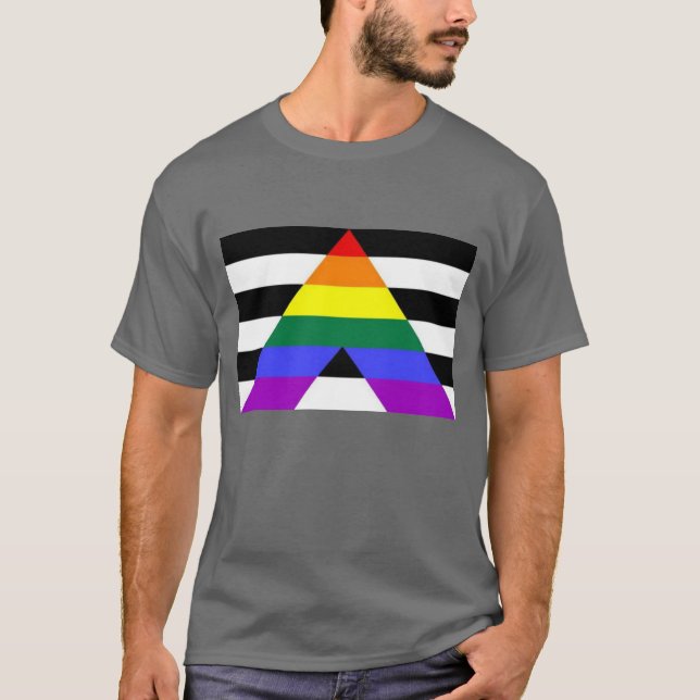 T-shirt Sinalizador de Ally LGBTQ+ (Frente)