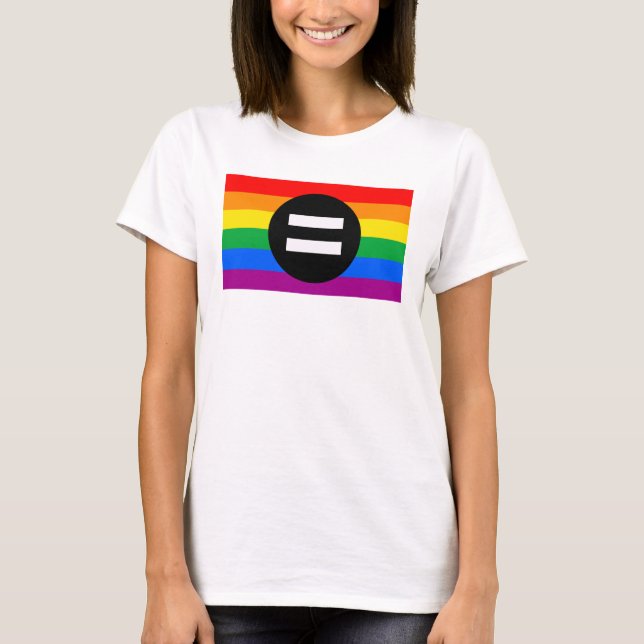 T-shirt Sinalizador de Direitos Gays (Frente)