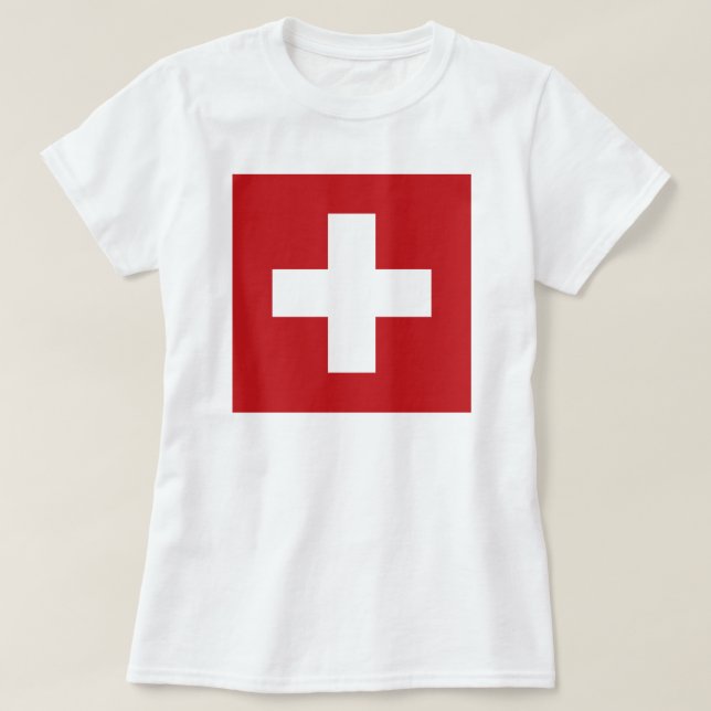 T-shirt Sinalizador de suiça (Frente do Design)
