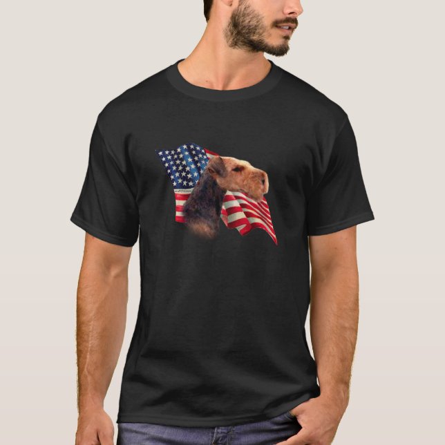 T-shirt Sinalizador de Terrier Airedale (Frente)