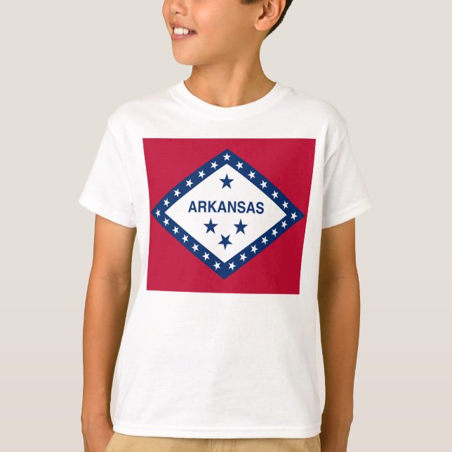 T-shirt Sinalizador do Estado do Arkansas (Frente)