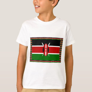 T-shirt Sinalizador do Quênia: Com Arte de Quadro de Sinal