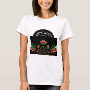 T-shirt Sinalizador Queniano Inspirou Jambo Bem-Vindo Desi