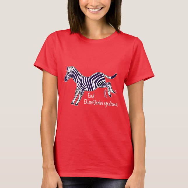 T-shirt Síndrome de Ehlers-Danlos do fim com zebra (Frente)