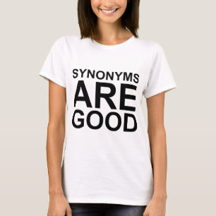 T-shirt SINÔNIMOS SÃO BOAS Palavra grosseira Engraçado Lin