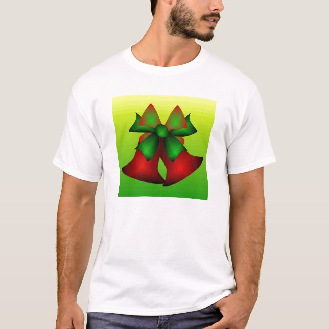 T-shirt Sinos De Natal Em Branco (Frente)