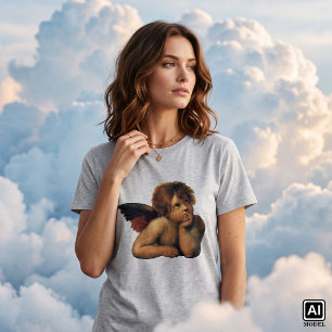 T-shirt Sistine Madonna, detalhes de Angels por Raphael Sa