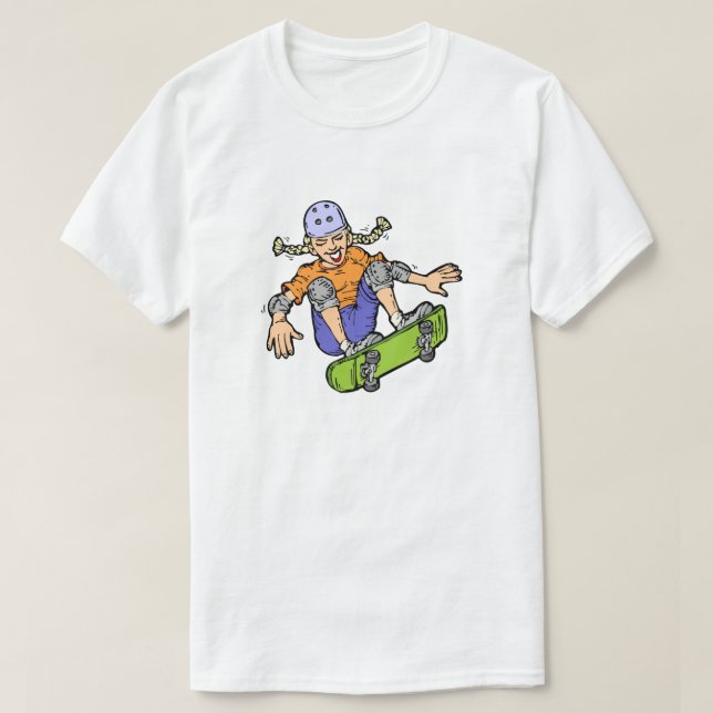 T-shirt skate de skate de skate (Frente do Design)