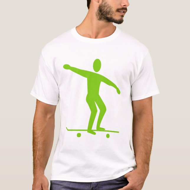 T-shirt Skateboarding - Verde Marciano (Frente)