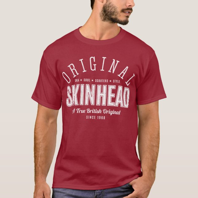 T-shirt Skinhead original - texto branco (Frente)