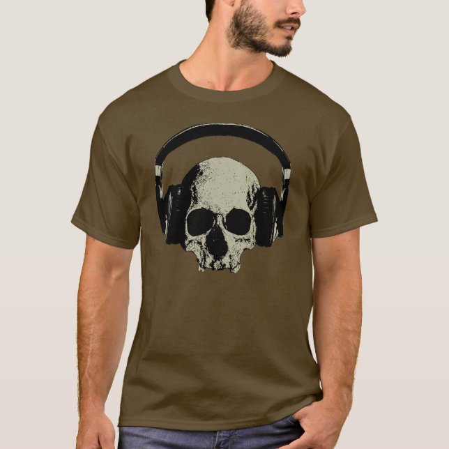 T-shirt skull with headphones (Frente)