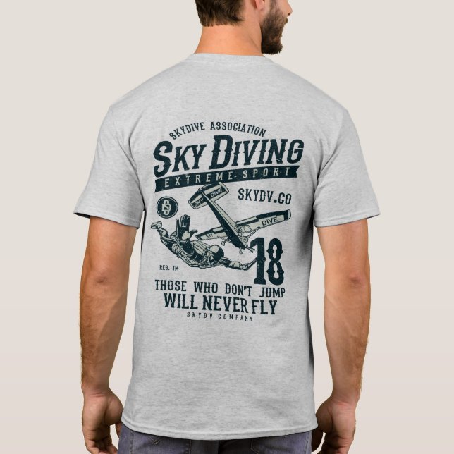 T-shirt Skydiving Extreme Sport (Verso)