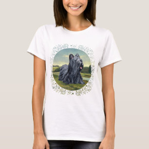 T-shirt Skye Terrier em Paisagem Pastoral