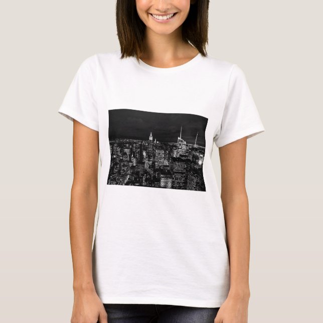 T-shirt Skyline da Nova Iorque Night (Frente)