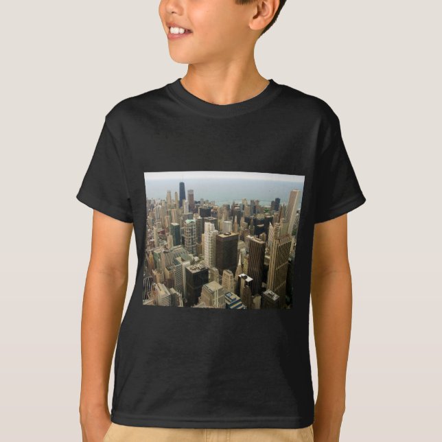 T-shirt Skyline de Chicago de Sears da torre agora Willis (Frente)