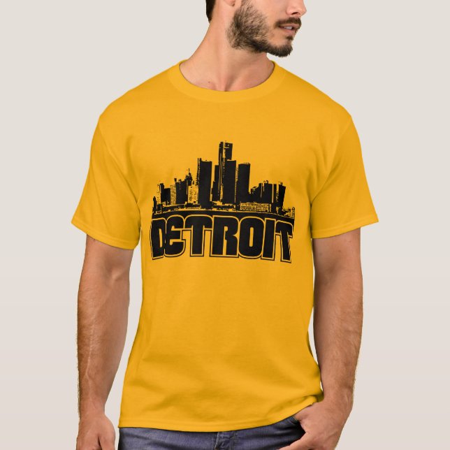 T-shirt Skyline de Detroit (Frente)