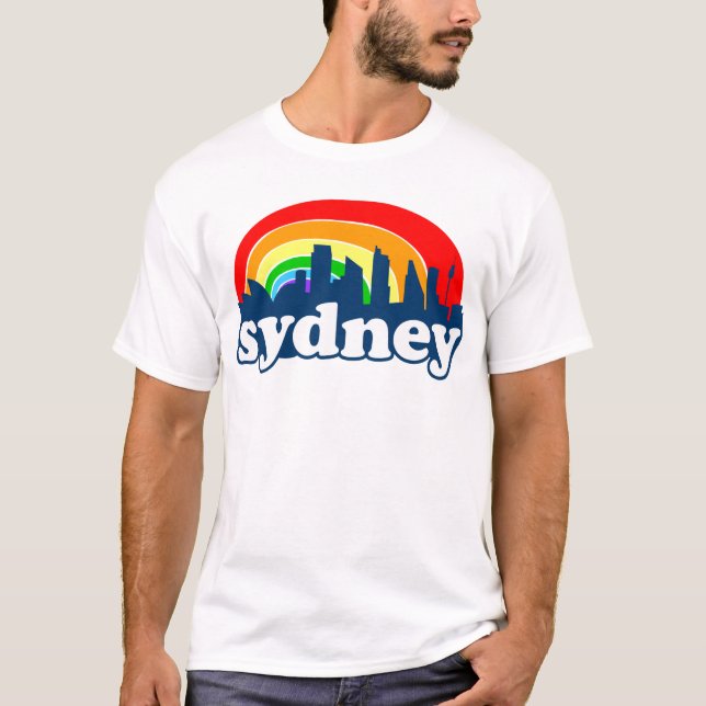 T-shirt Skyline do arco-íris de Sydney (Frente)
