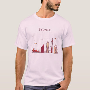 T-shirt Skyline do Doodle de Sydney, Austrália