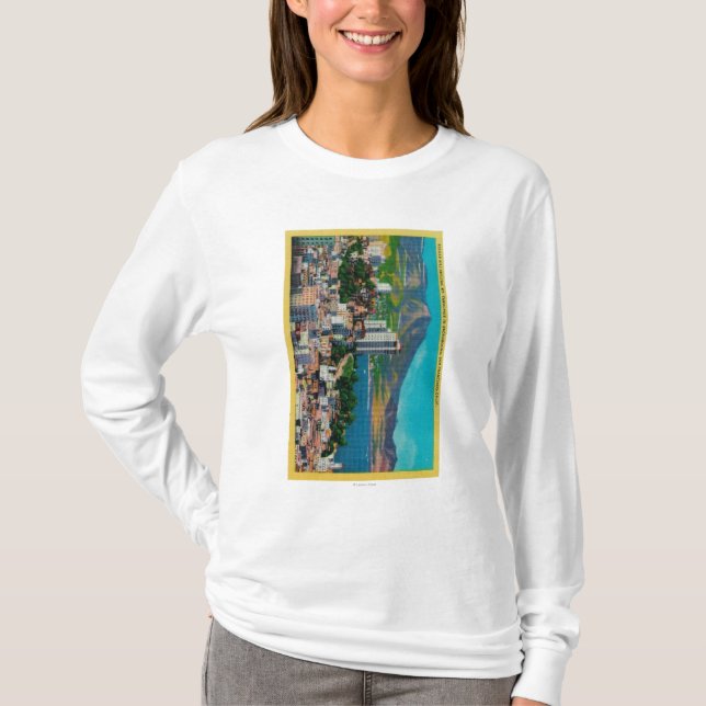 T-shirt Skyline do monte do russo com (Frente)