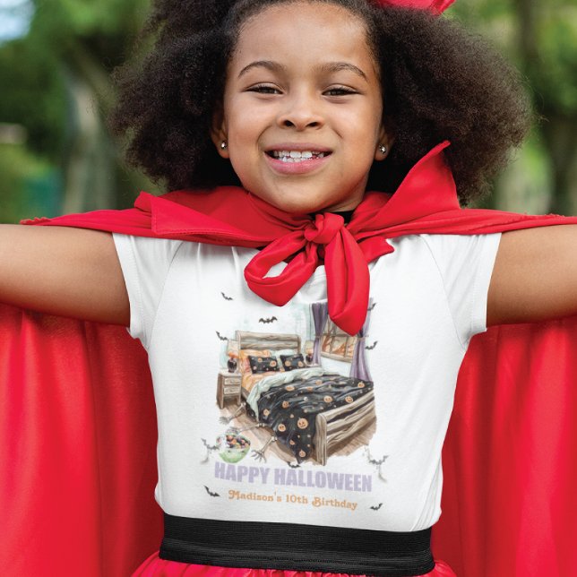 T-Shirt Sleepover Spooky com Mãos de Esqueleto (Criador carregado)