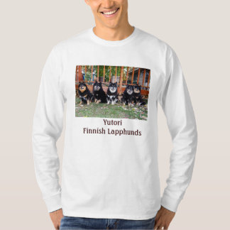 T-shirt sleeved longo com 5 pretos/cães tan de